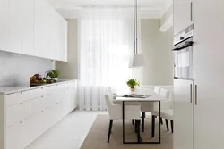 White tulle for the kitchen in a modern style photo