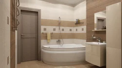 Bathroom design in warm colors