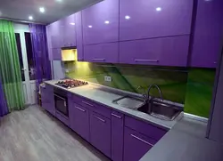 Фиолетовая Кухня Дизайн Обоев