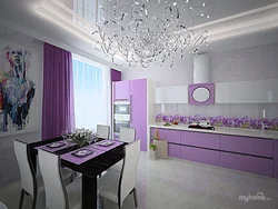 Purple kitchen wallpaper design