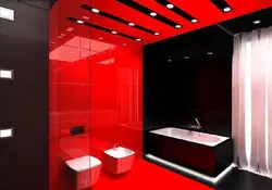 Black and red bathroom design photo