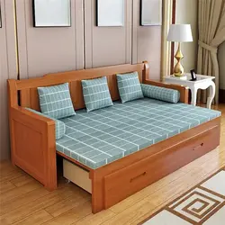 Sofa with sleeping place in the room photo