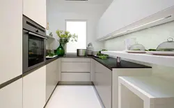 U-shaped kitchen without window photo design