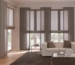 Curtain design for living room with panoramic windows