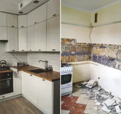 Кухня до и после в хрущевке фото