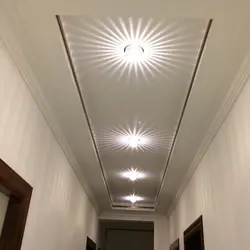 Placement of lamps on a suspended ceiling photo in the hallway