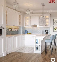 White kitchen in Provence style interior