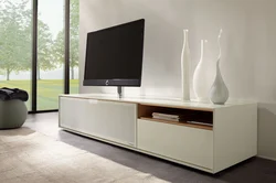 Long TV stands in the living room photo modern