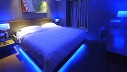 LED strip in the bedroom photo