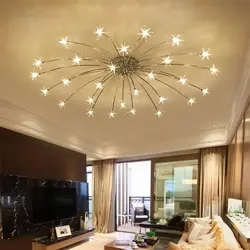 Какие светильники лучше для натяжного потолка в гостиной фото