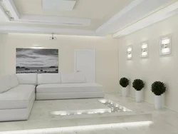 Фото гостиной в современном стиле в белом цвете