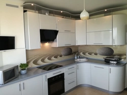 Modern corner kitchens with apron photo