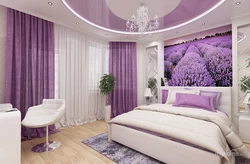 Light lilac bedroom interior