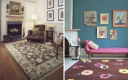 How to choose a carpet in the living room according to the color of the interior