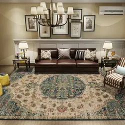 How to choose a carpet in the living room according to the color of the interior