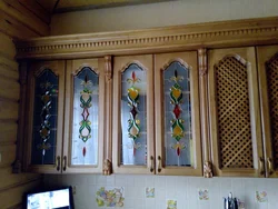 Kitchen design with stained glass windows