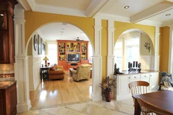 Interior arch between kitchen and living room