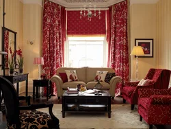 Фото интерьера гостиной бордового цвета