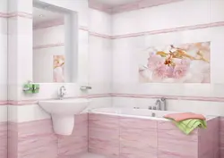 Bathroom tile design with flowers