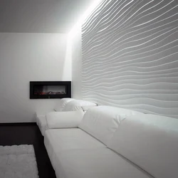 Gypsum panels in the living room interior