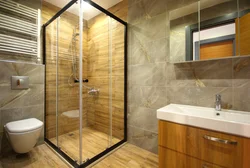 Bathtub with tile shower tray photo