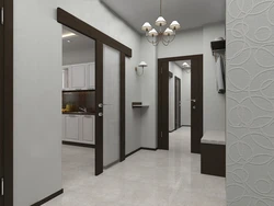 Hallway design with dark doors