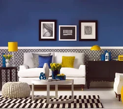 Blue And Yellow In The Living Room Interior