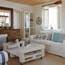 Marine style living room photo