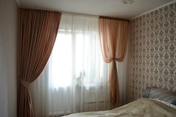 Тюль с одной шторой для спальни фото