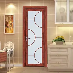 Photo of bathroom doors with glass