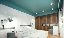 Matte White Stretch Ceiling In The Bedroom Photo