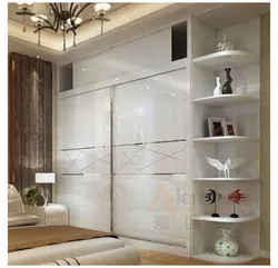 Photo of wardrobes in the bedroom photo modern design in light colors
