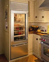 Built-In Refrigerator In A Small Kitchen Photo