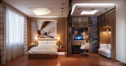 Дизайн спальня кабинет 18 м
