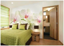 Orchid in the bedroom interior