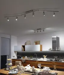 Потолочное освещение кухни фото
