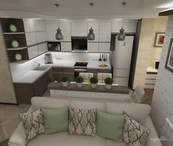 Design of a 6 by 6 room with a kitchen