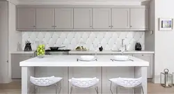 Kitchen splashback design in a modern style in light colors