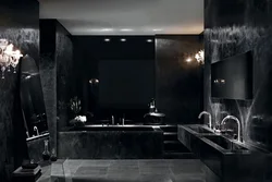 Bathroom interior with black fixtures