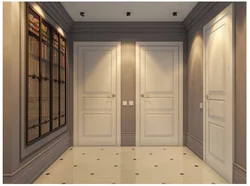 Hallway design with many doors