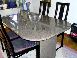 Photo of kitchen tables made of artificial stone