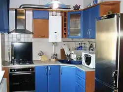 Design of a small apartment kitchen with a gas water heater