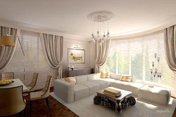 Curtains design living room in a light style