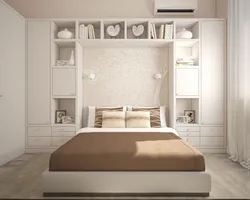 Дизайн Спальни Кровать И Небольшой Шкаф