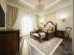 Dark classic bedroom design photo