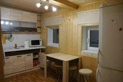 Kitchen in the country from clapboard photo