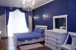 Дизайн спальни в синим тоне