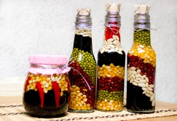 Kitchen interior bottles