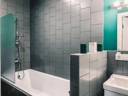 Серо зеленый дизайн ванной комнаты