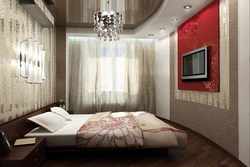 Stretch ceiling design for a bedroom 9 sq m